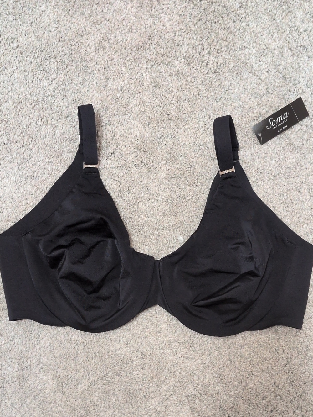 NWT Soma Vanishing Back Minimizer Bra Black Size 38C